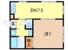グレ－スミヤビ 1DKの間取り