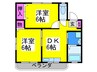 ＰＡＬＴＹ　ＢＡＮ 2DKの間取り