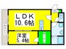 リュミエール石津 1LDKの間取り