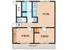 高津橋農住団地D棟 2DKの間取り