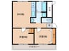高津橋農住団地D棟 2DKの間取り