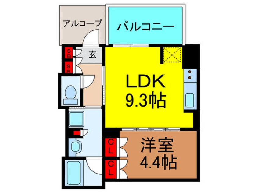 間取図 ﾌｧｲﾝﾚｼﾞﾃﾞﾝｽ枚方香里園町(308)