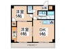 バンベール北花田 2DKの間取り