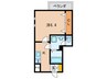 F+style田井城１号館 1Kの間取り