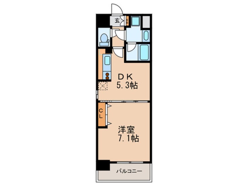 間取図 南森町プライマリ－ワン