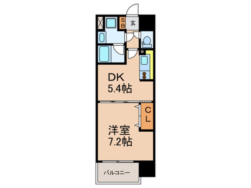 間取図 南森町プライマリ－ワン