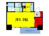 コンフォリア北浜 1Kの間取り
