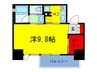 コンフォリア北浜 1Kの間取り