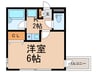 クラウンハウス 1Kの間取り
