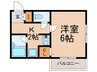 クラウンハウス 1Kの間取り