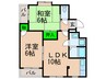 シャトー上住吉 2LDKの間取り