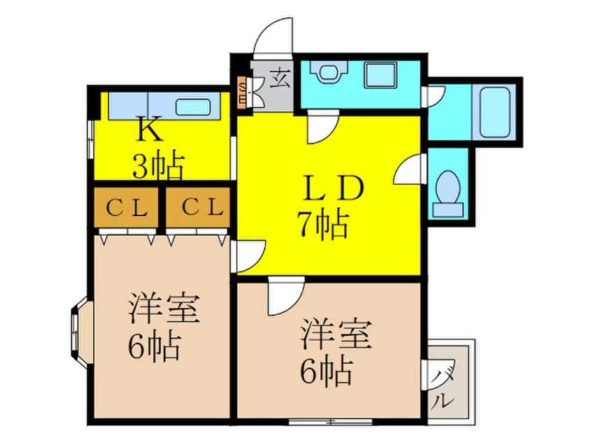 間取図 ヴィレッジリバ－住吉