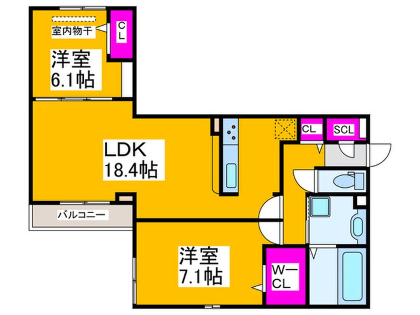 間取図 シャンピア北花田