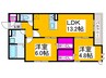 シャンピア北花田 2LDKの間取り