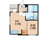 シャルマン相川 1DKの間取り