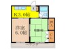 南茨木ハイツ 2Kの間取り