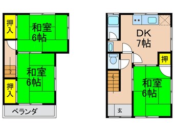 間取図 吉水２/１貸家２