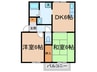 ヒルズ山下Ⅲ 2DKの間取り