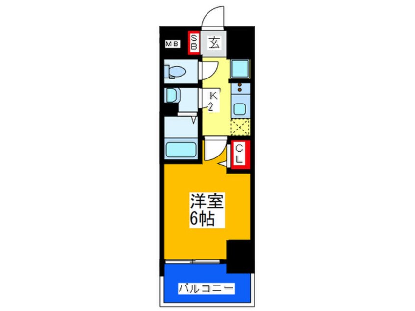 間取図 ﾌｧｽﾃｰﾄ大阪上本町ｿｰﾚ（303）