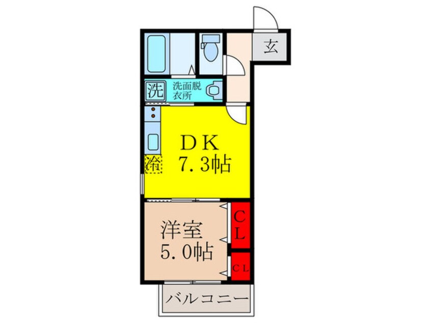 間取図 ﾌｼﾞﾊﾟﾚｽ吹田中の島公園Ⅴ番館