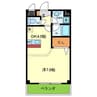 Ｐrimo鳳 1Kの間取り