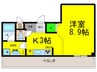Ｐrimo鳳 1Kの間取り