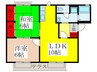 ディアスかわさきＢ棟 2LDKの間取り