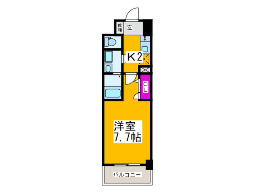 間取図 ｴｽﾌﾟﾚｲｽ神戸ｳｴｽﾄｹﾞｰﾄ（704）