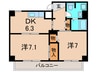 リアライズ昆陽 2DKの間取り