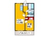 レジデンスサカタ 1LDKの間取り