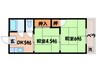 セントラル修学院 2DKの間取り