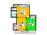 ピュアコート清風 2DKの間取り
