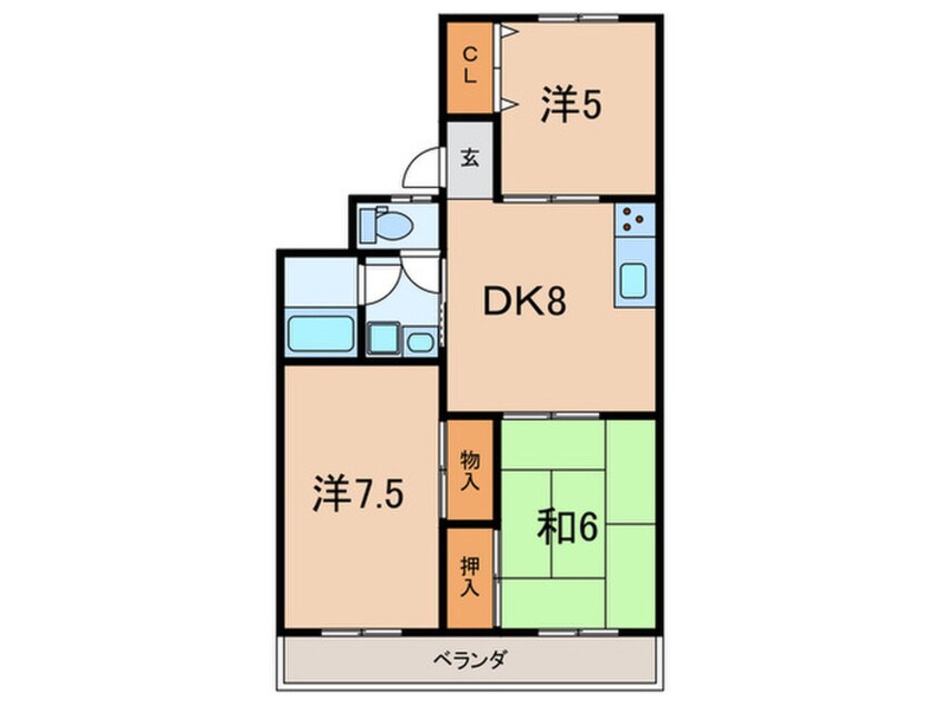 間取図 フローラルシティⅠA棟