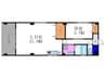 THE RESIDENCE二条駅北 1LDKの間取り