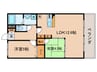 ピュアスイ－ト 2LDKの間取り