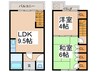 瓜破住宅 2LDKの間取り
