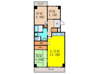 間取図 ユニハイム千里丘1号棟（910）