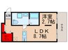 コスモクレスト柴島 1LDKの間取り