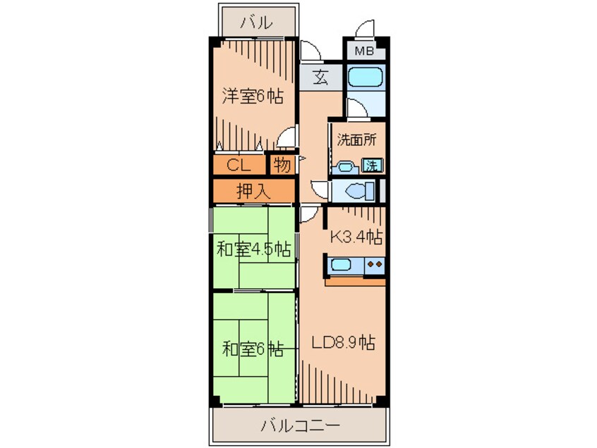 間取図 アルデ－ル緑地