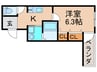 フジパレス沢ノ町駅南 1Kの間取り