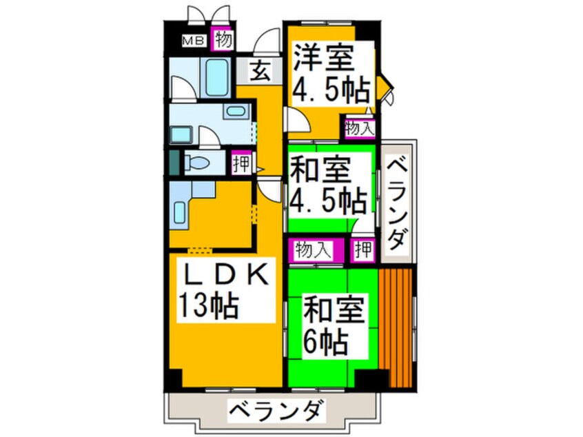 間取図 メゾンドール富田林