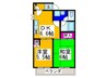 エトワールすみいち 2DKの間取り
