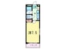 岡本南マンション 1Kの間取り
