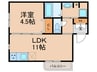 シナジーコート姫島Ⅱ 1LDKの間取り