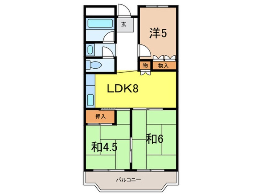 間取図 ハイツ呉川アルン