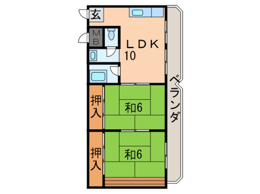 間取図 ハイツ呉川アルン