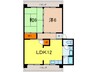 芦屋東山プリンス 2LDKの間取り