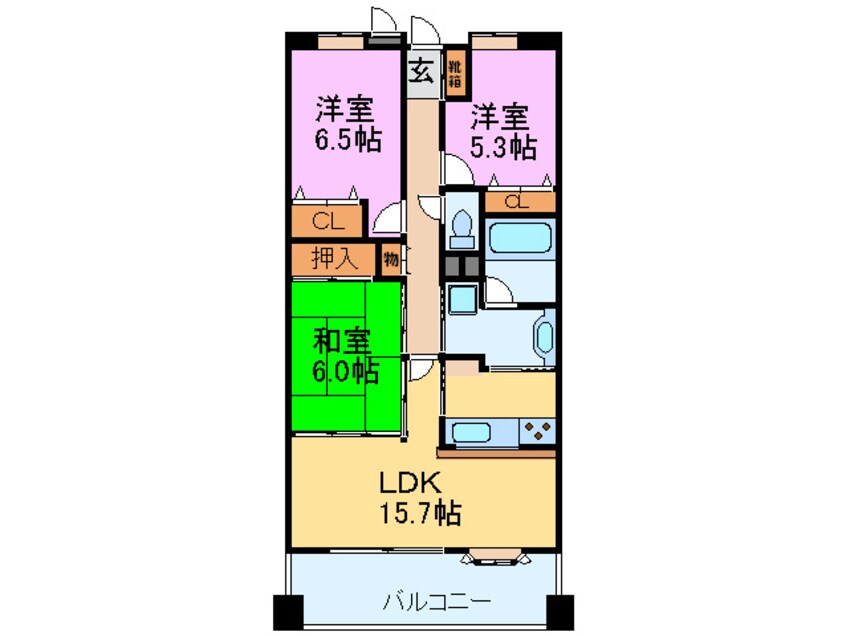 間取図 桃山公園ロジュマン(308)