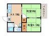 谷ヶ辻ハイツ 2Kの間取り