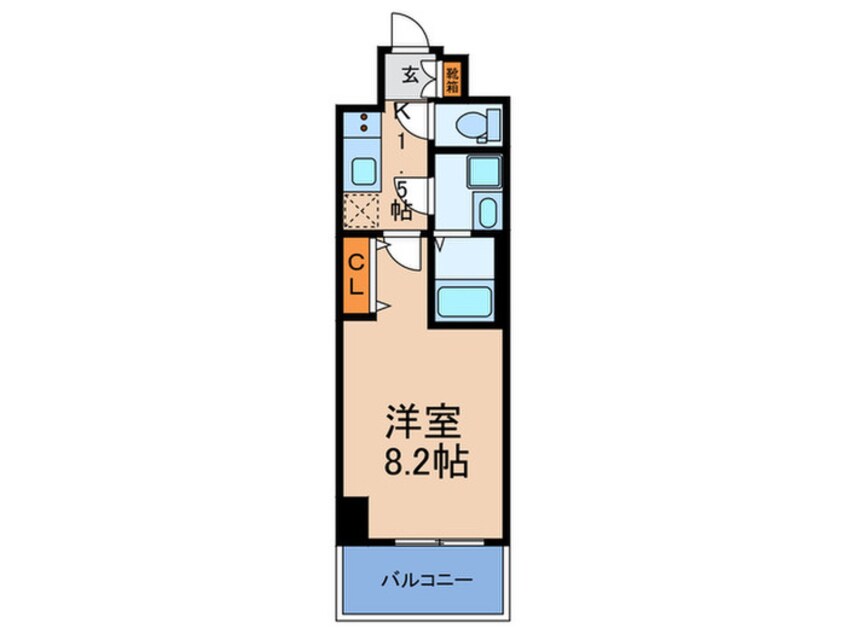 間取図 ｾｵﾘｰ大阪ﾊﾟｰﾁｪ(206)